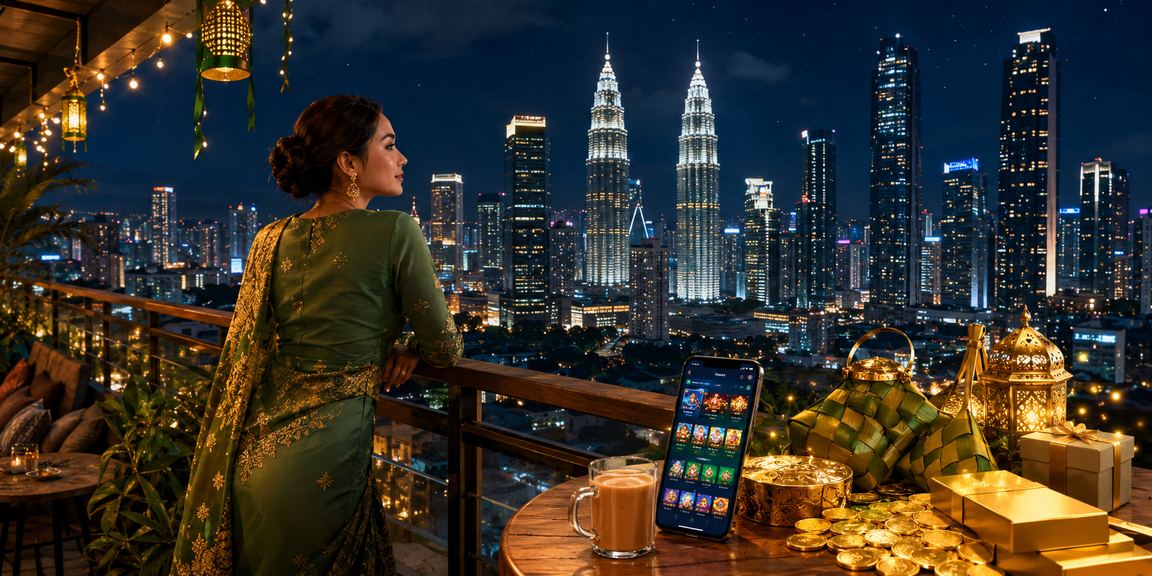 Kuala Lumpur user accessing the mobile casino platform during the Hari Raya celebrations